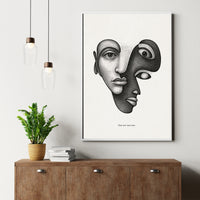 Minimalist Dual Face Poster – Abstract Duality Wall Art