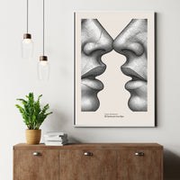Two Lips Poster – Minimalist Distance & Longing Wall Art