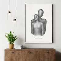 "We Meet in Fragments" Poster – Abstract Overlapping Figures Wall Art