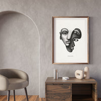 Minimalist Dual Face Poster – Abstract Duality Wall Art