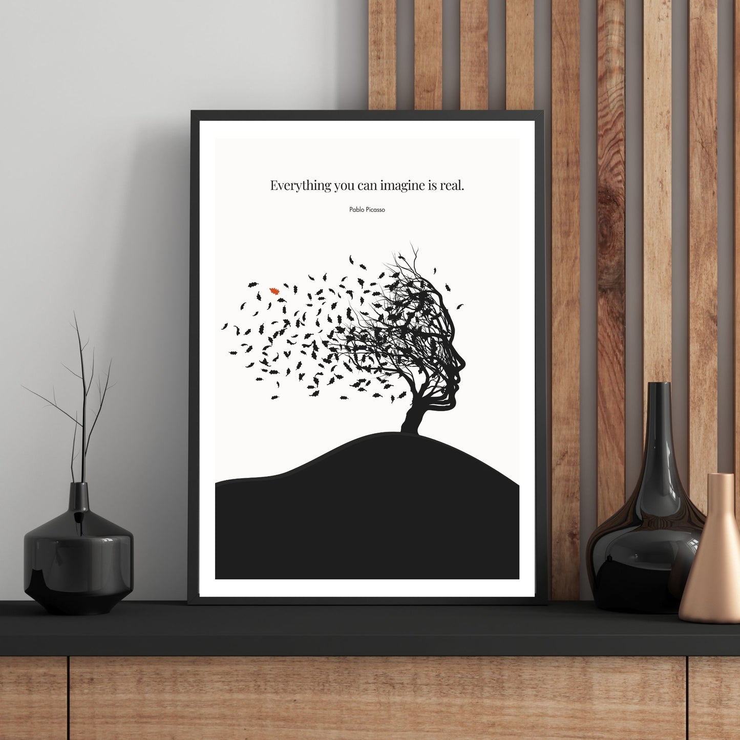 Pablo Picasso Quote Print – "Everything you can imagine is real" Wall Art Poster