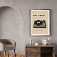 The Vinyl Turntable Poster – 1970s Record Player Wall Art