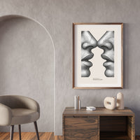 Two Lips Poster – Minimalist Distance & Longing Wall Art