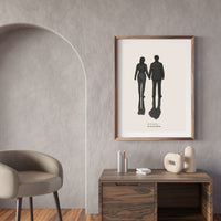 Diverging Shadows Poster – "Left Together, Arrived Alone" Wall Art