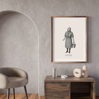 Engraving Art Poster – Quiet Strength Vintage Wall Art