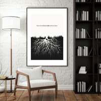 Minimalist Roots Poster – Hidden Depth Conceptual Wall Art