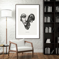 Minimalist Dual Face Poster – Abstract Duality Wall Art