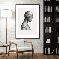Blindfolded Figure Poster – "Seeing Is Not Knowing" Conceptual Wall Art