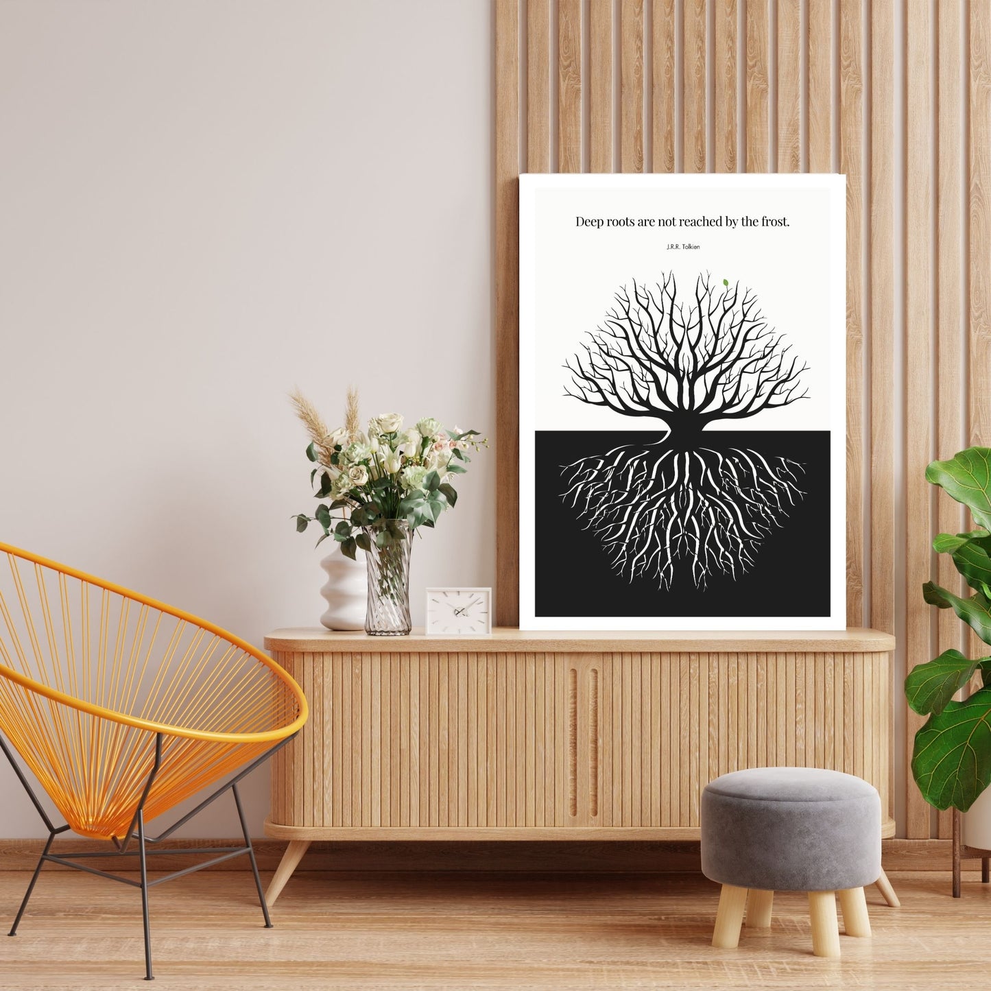 J.R.R. Tolkien Quote Print – "Deep roots are not reached by the frost" Wall Art Poster