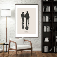 Diverging Shadows Poster – "Left Together, Arrived Alone" Wall Art