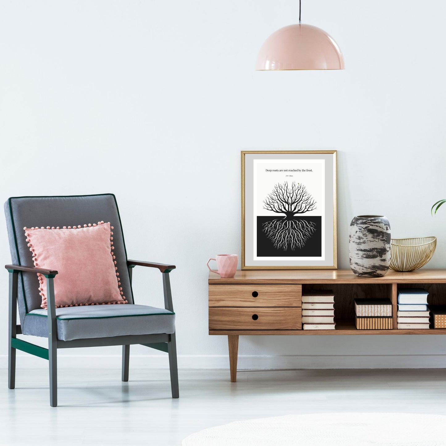 J.R.R. Tolkien Quote Print – "Deep roots are not reached by the frost" Wall Art Poster