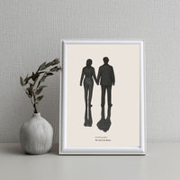 Diverging Shadows Poster – "Left Together, Arrived Alone" Wall Art