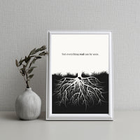 Minimalist Roots Poster – Hidden Depth Conceptual Wall Art