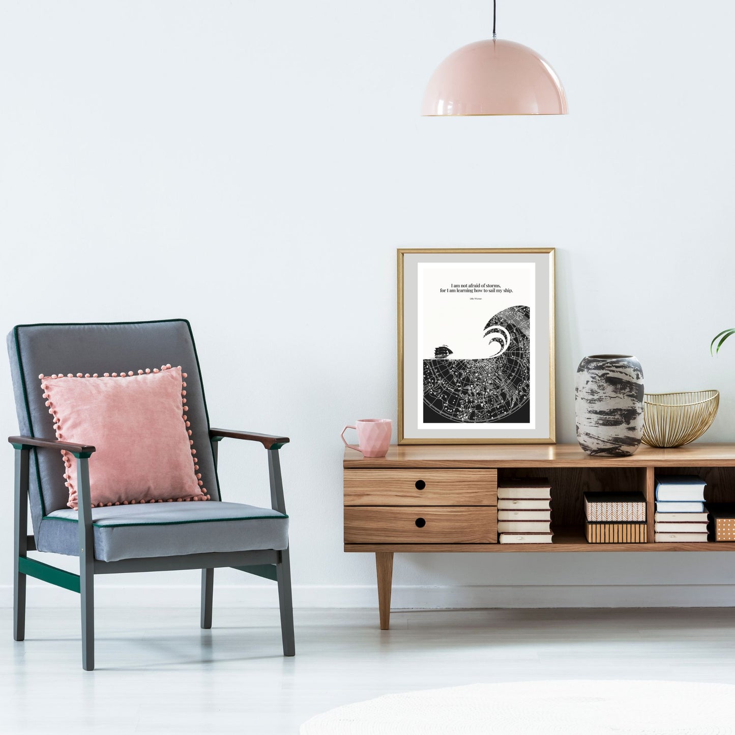 Little Women Quote Print - "I am not afraid of storms" Wall Art Poster