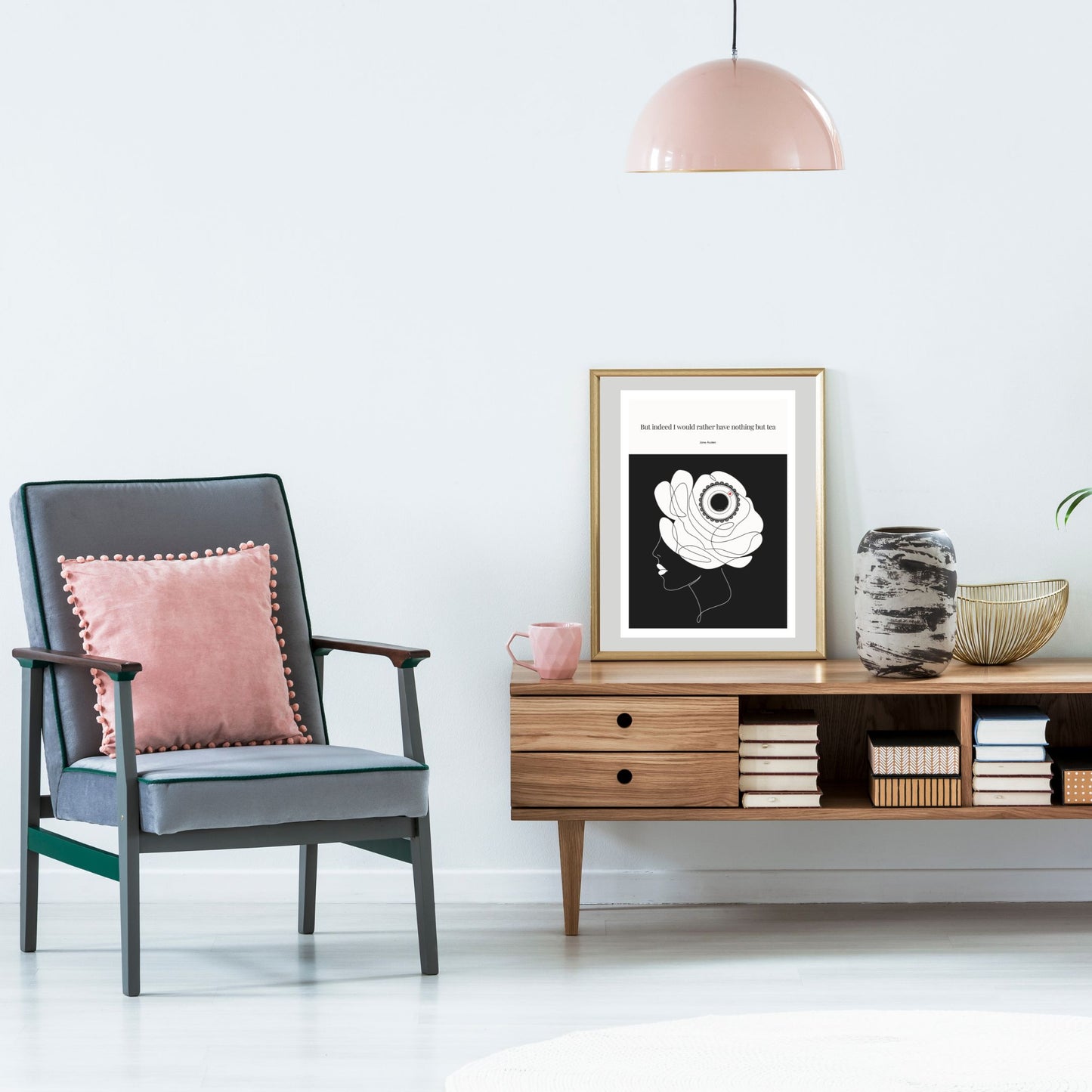 Jane Austen Quote Poster - |"But indeed I would rather have nothing but tea."