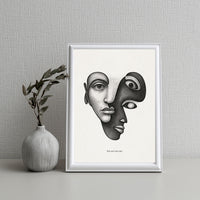 Minimalist Dual Face Poster – Abstract Duality Wall Art