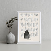 Scattered Pages Poster – "What Mattered Most Rarely Stays Written" Wall Art