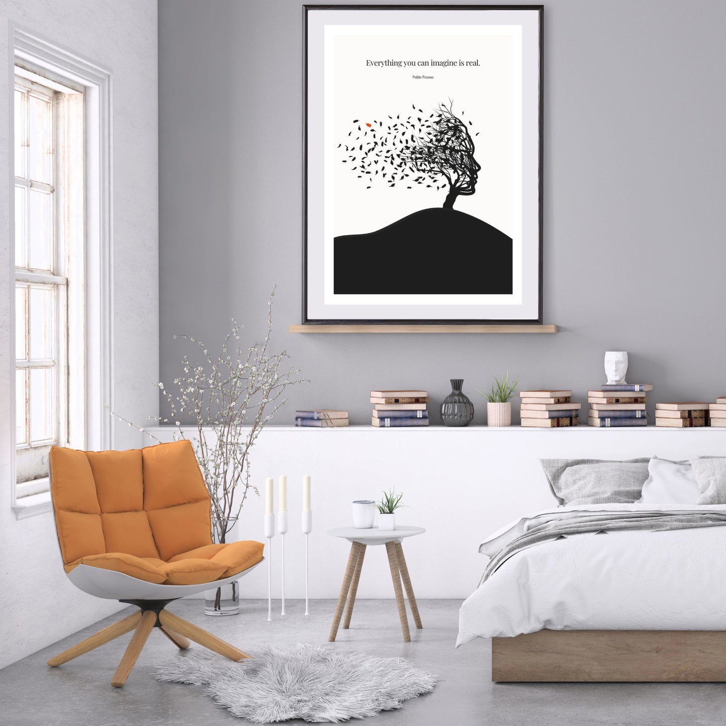 Pablo Picasso Quote Print – "Everything you can imagine is real" Wall Art Poster