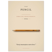 The Pencil minimalist vintage art print by MonoQuote – view 3