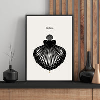 Minimalist Poster with word Listen 
