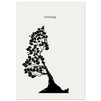 minimalist black tree poster growing concept botanical silhouette modern wall art print