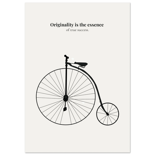Vintage bicycle illustration with a motivational quote on a white background