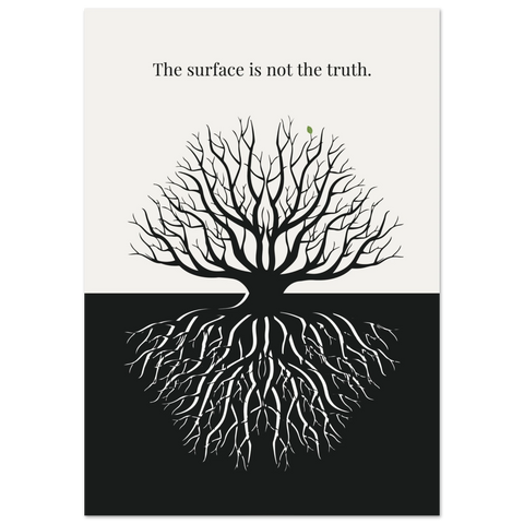 The Surface Is Not the Truth — Tree and Roots Duality Poster